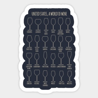 United States, a World of Wine Sticker